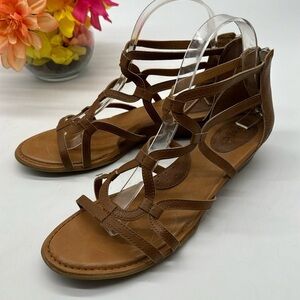 b.o.c. Brown Leather Gladiator Sandal Size 8 MCS6412H